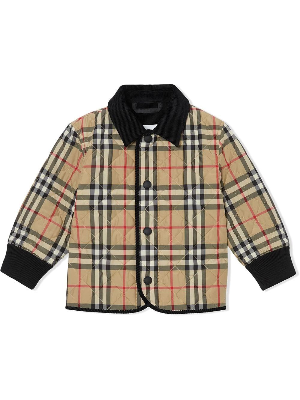 Børn Burberry Kids Diamantquiltet Jakke Med Vintage Ternet Mønster 1 Børn Burberry Kids Diamantquiltet Jakke Med Vintage Ternet Mønster