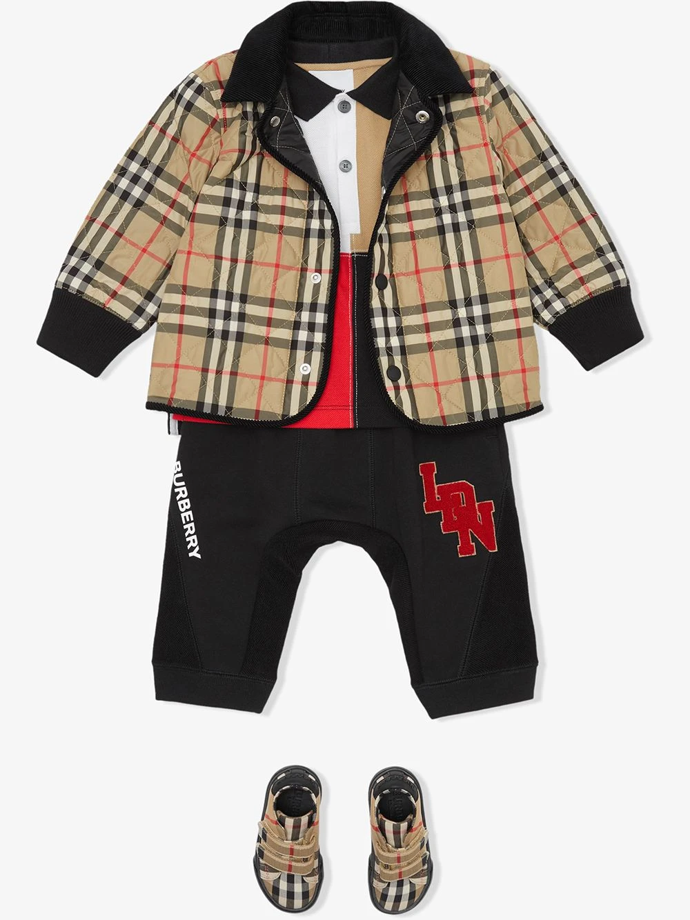 Børn Burberry Kids Diamantquiltet Jakke Med Vintage Ternet Mønster 2 Børn Burberry Kids Diamantquiltet Jakke Med Vintage Ternet Mønster - Image 2