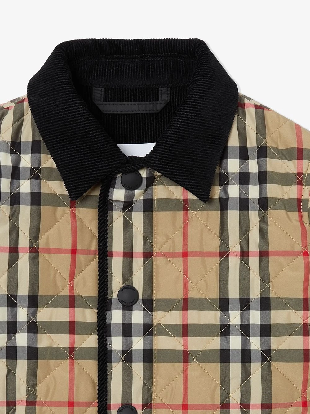 Børn Burberry Kids Diamantquiltet Jakke Med Vintage Ternet Mønster 5 Børn Burberry Kids Diamantquiltet Jakke Med Vintage Ternet Mønster - Image 5