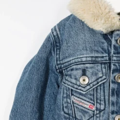 Børn Diesel Kids Denimjakke Med Imiteret Lammeskindskrave -Stella shop 15469385 27679716 1000