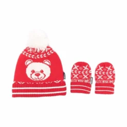 Børn Moschino Kids Strikket Sæt Med Hat Og Handske