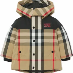 Børn Burberry Kids Ternet Jakke Med Aftagelig Hætte