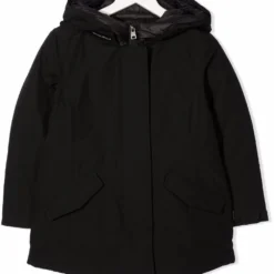 Børn Woolrich Kids Dunfrakke I Bomuldsblanding Med Hætte