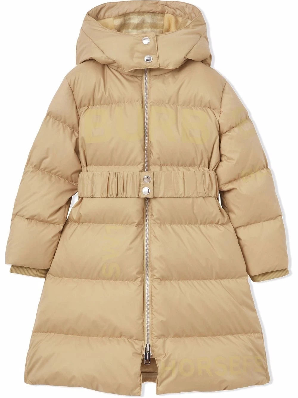 Børn Burberry Kids Dunfrakke Med Aftagelig Hætte Og Horseferry-tryk 1 Børn Burberry Kids Dunfrakke Med Aftagelig Hætte Og Horseferry-tryk