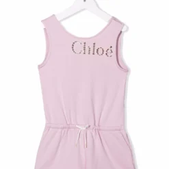 Børn Chloé Kids Playsuit Med Broderi Og Logo