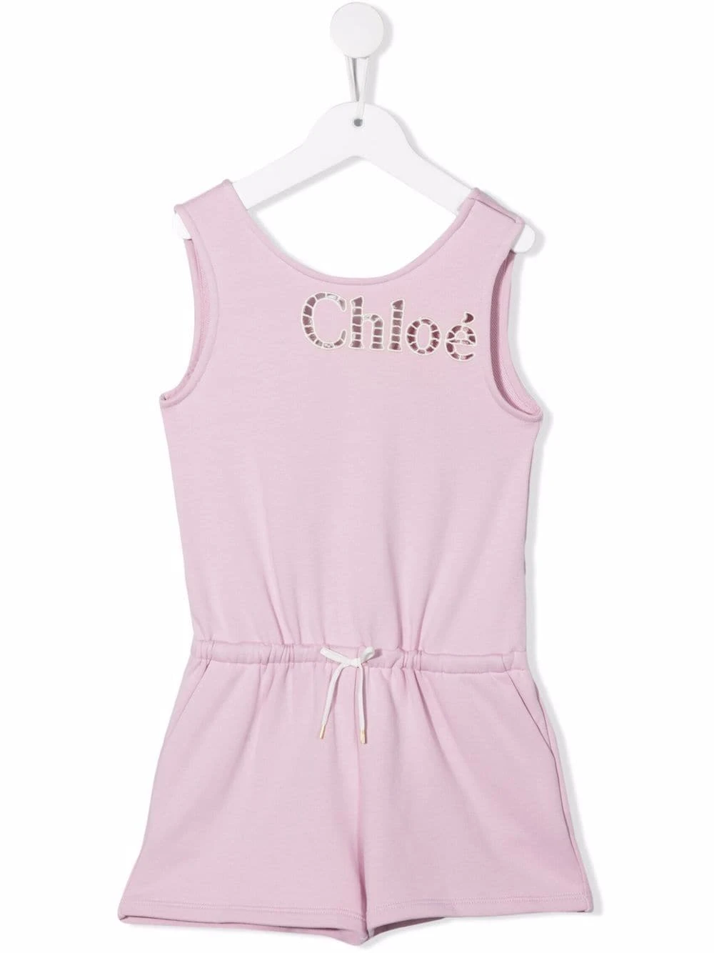 Børn Chloé Kids Playsuit Med Broderi Og Logo 1 Børn Chloé Kids Playsuit Med Broderi Og Logo