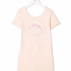 Børn Chloé Kids Playsuit Med Logotryk