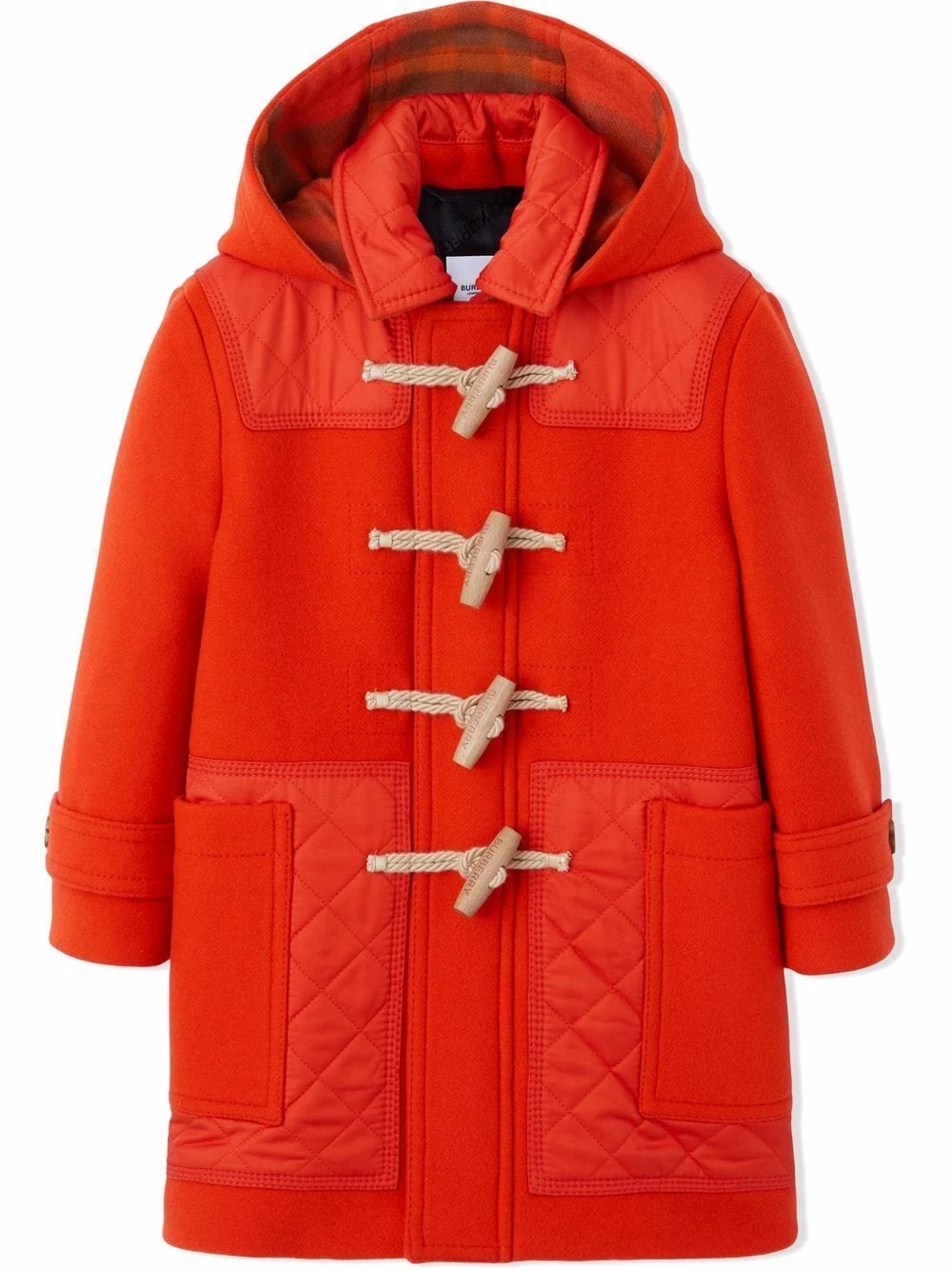 Børn Burberry Kids Diamant-quiltet Dufflecoat Med Panel 1 Børn Burberry Kids Diamant-quiltet Dufflecoat Med Panel