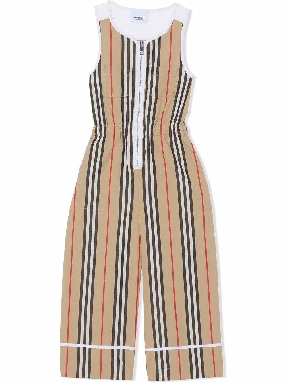 Børn Burberry Kids Jumpsuit Med Icon-stribe 1 Børn Burberry Kids Jumpsuit Med Icon-stribe