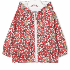 Børn Moschino Kids Denimjakke Med Jordbærtryk