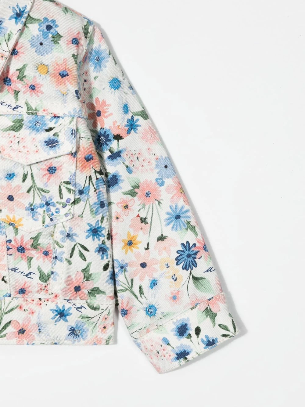 Børn Miss Grant Kids Denimjakke Med Blomstertryk 3 Børn Miss Grant Kids Denimjakke Med Blomstertryk - Image 3