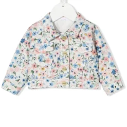 Børn Miss Grant Kids Denimjakke Med Blomstertryk