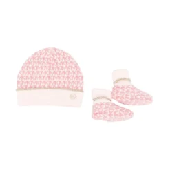 Børn Michael Kors Kids Sæt Med Hat Og Hjemmesko I Monogram-strik