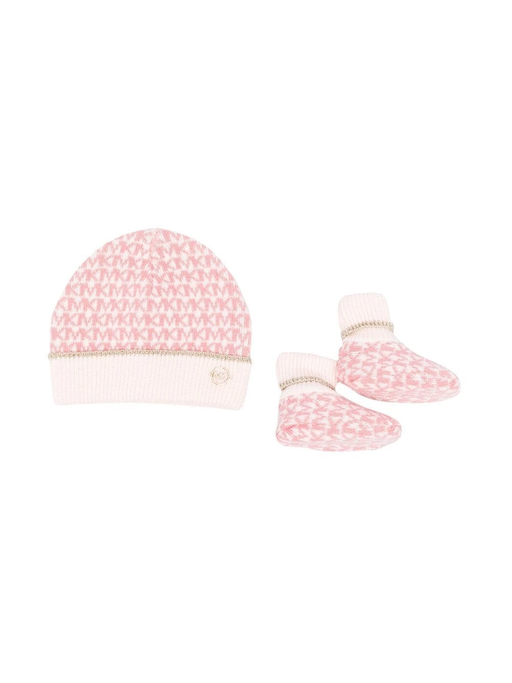 Børn Michael Kors Kids Sæt Med Hat Og Hjemmesko I Monogram-strik 1 Børn Michael Kors Kids Sæt Med Hat Og Hjemmesko I Monogram-strik