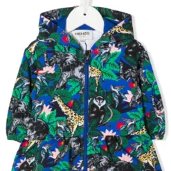 Børn Kenzo Kids Jakke Med Hætte Og Jungletryk