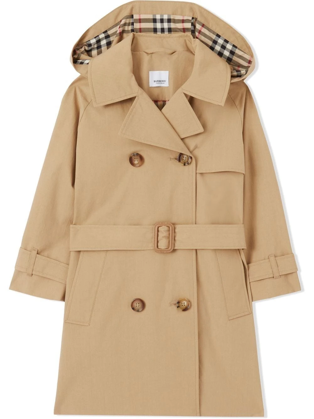 Børn Burberry Kids Ternet Trenchcoat Med Plisseringer 1 Børn Burberry Kids Ternet Trenchcoat Med Plisseringer