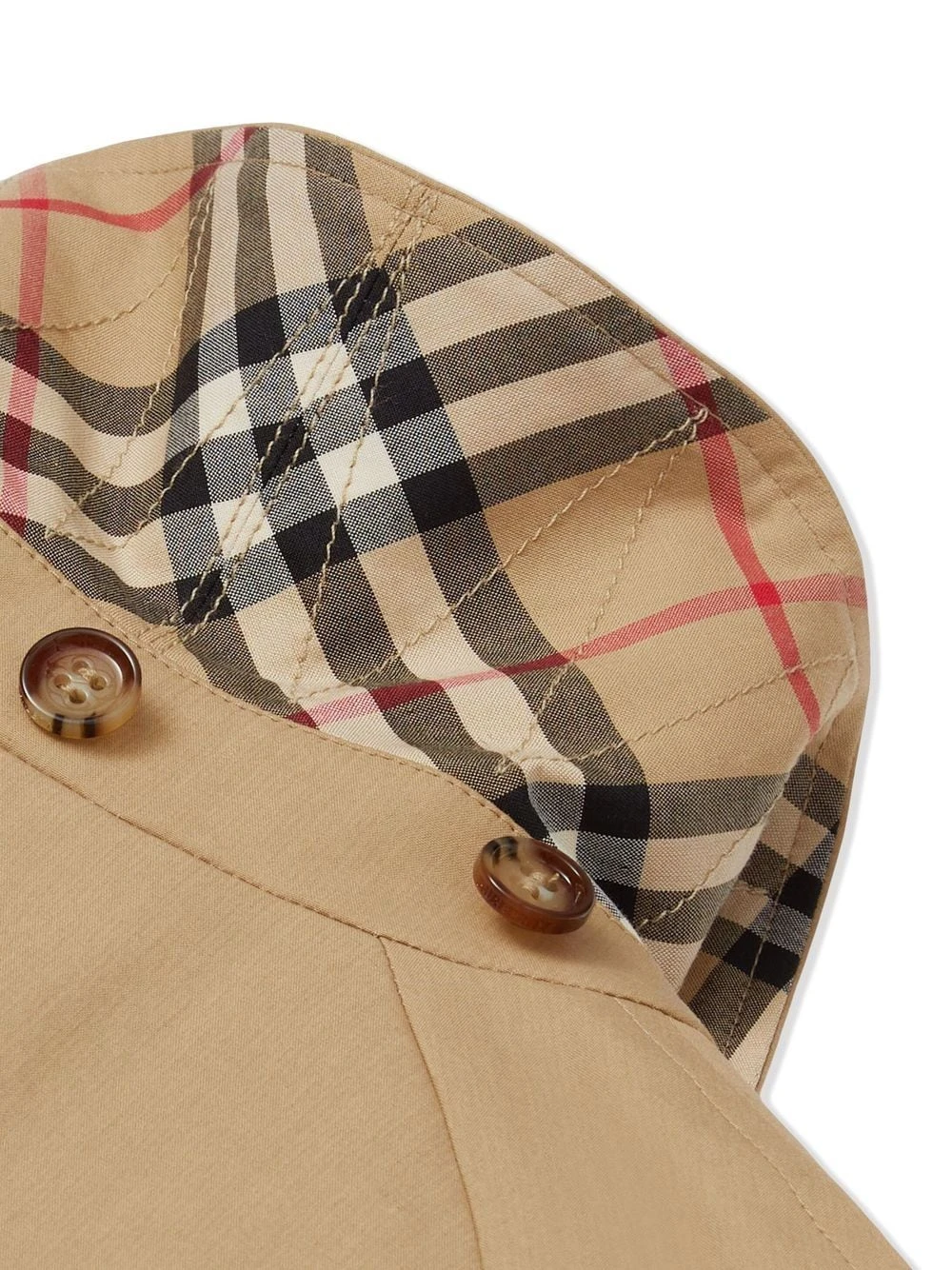 Børn Burberry Kids Ternet Trenchcoat Med Plisseringer 4 Børn Burberry Kids Ternet Trenchcoat Med Plisseringer - Image 4