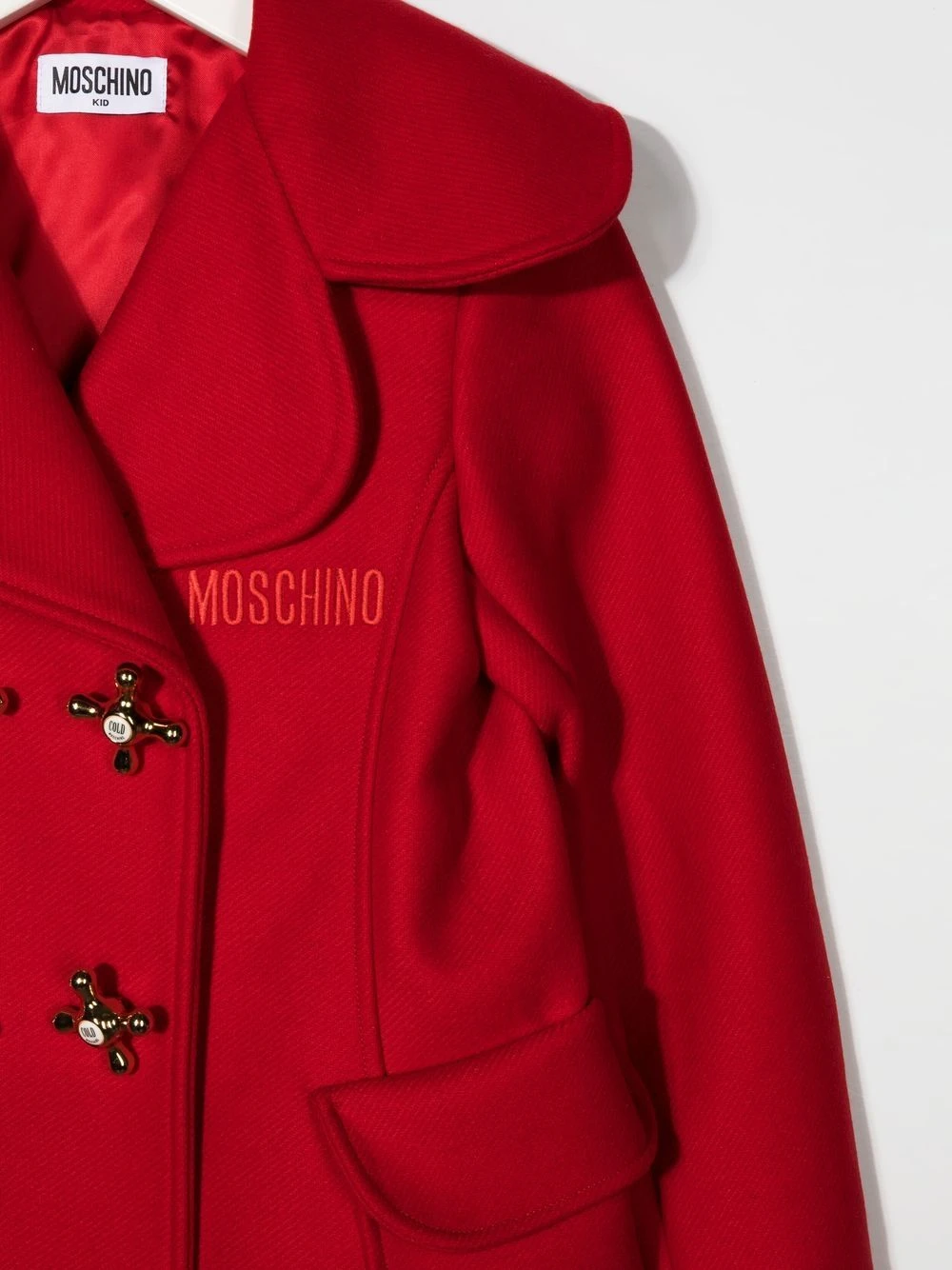 Børn Moschino Kids Frakke Med Broderet Logo Og Bred Revers 3 Børn Moschino Kids Frakke Med Broderet Logo Og Bred Revers - Image 3