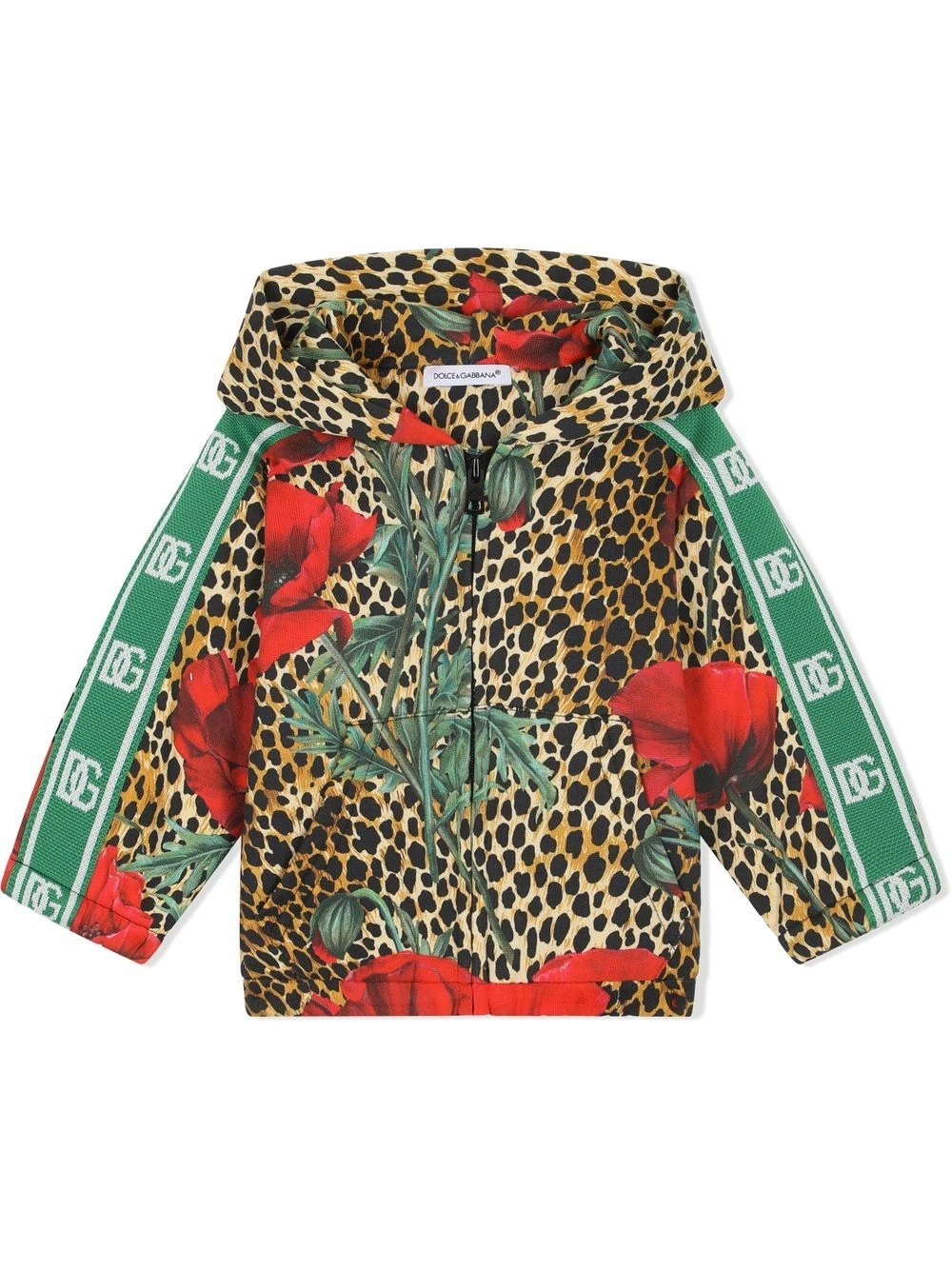 Børn Dolce & Gabbana Kids Blomstret Regnjakke Med Leopardtryk 1 Børn Dolce & Gabbana Kids Blomstret Regnjakke Med Leopardtryk