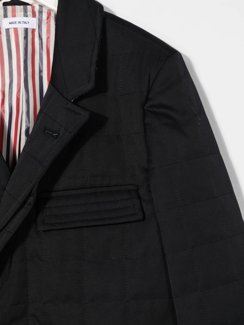 Børn Thom Browne Kids Frakke Med Hakket Krave 3 Børn Thom Browne Kids Frakke Med Hakket Krave - Image 3