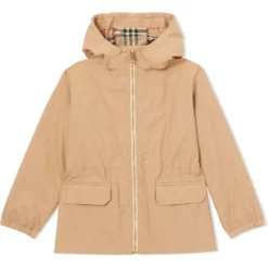 Børn Burberry Kids Jakke Med Hætte Med Ternet Mønster