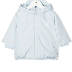 Børn Kenzo Kids Dynejakke Med Hætte Og Logotryk