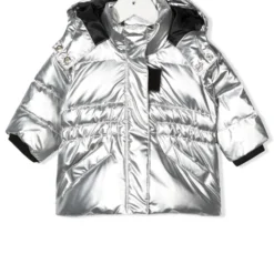 Børn Givenchy Kids Frakke Med Hætte Og Metallisk Effekt