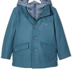 Børn Herno Kids Frakke Med Hætte Og Skjult Lukning