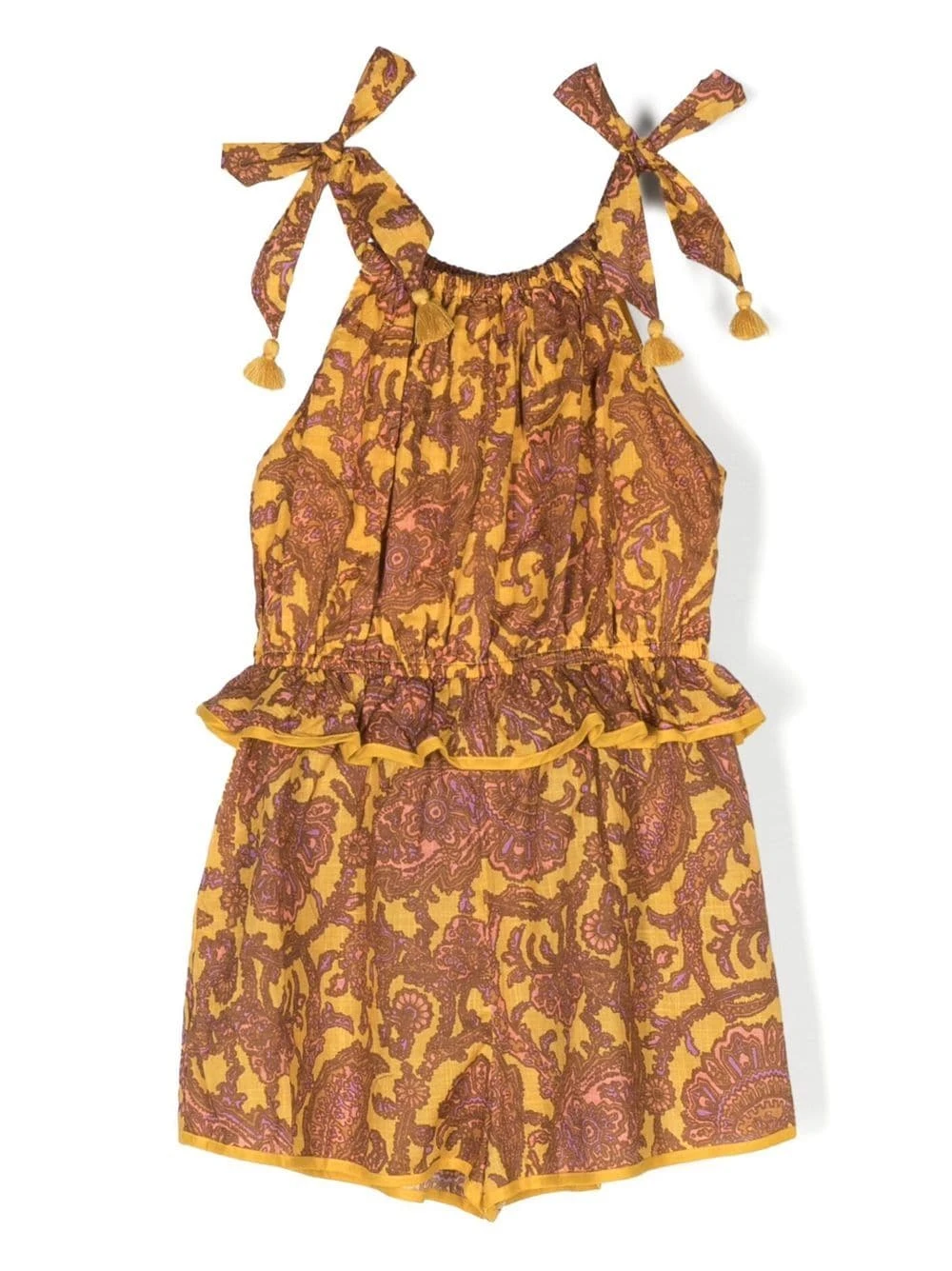 Børn ZIMMERMANN Kids Playsuit Med Paisleytryk Og Bindedetalje 1 Børn ZIMMERMANN Kids Playsuit Med Paisleytryk Og Bindedetalje