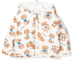 Børn Moschino Kids Jakke Med Hætte Og Bamsetryk