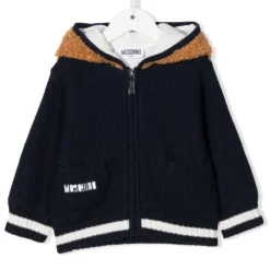 Børn Moschino Kids Jakke Med Lynlås Og Bamse-motiv