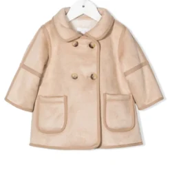Børn Chloé Kids Dobbeltradet Frakke Med Krave