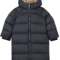 Børn Burberry Kids Polstret Dynefrakke Med Præget Logo