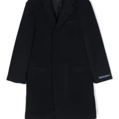 Børn Ralph Lauren Kids Enkeltradet Frakke Med Hakket Krave