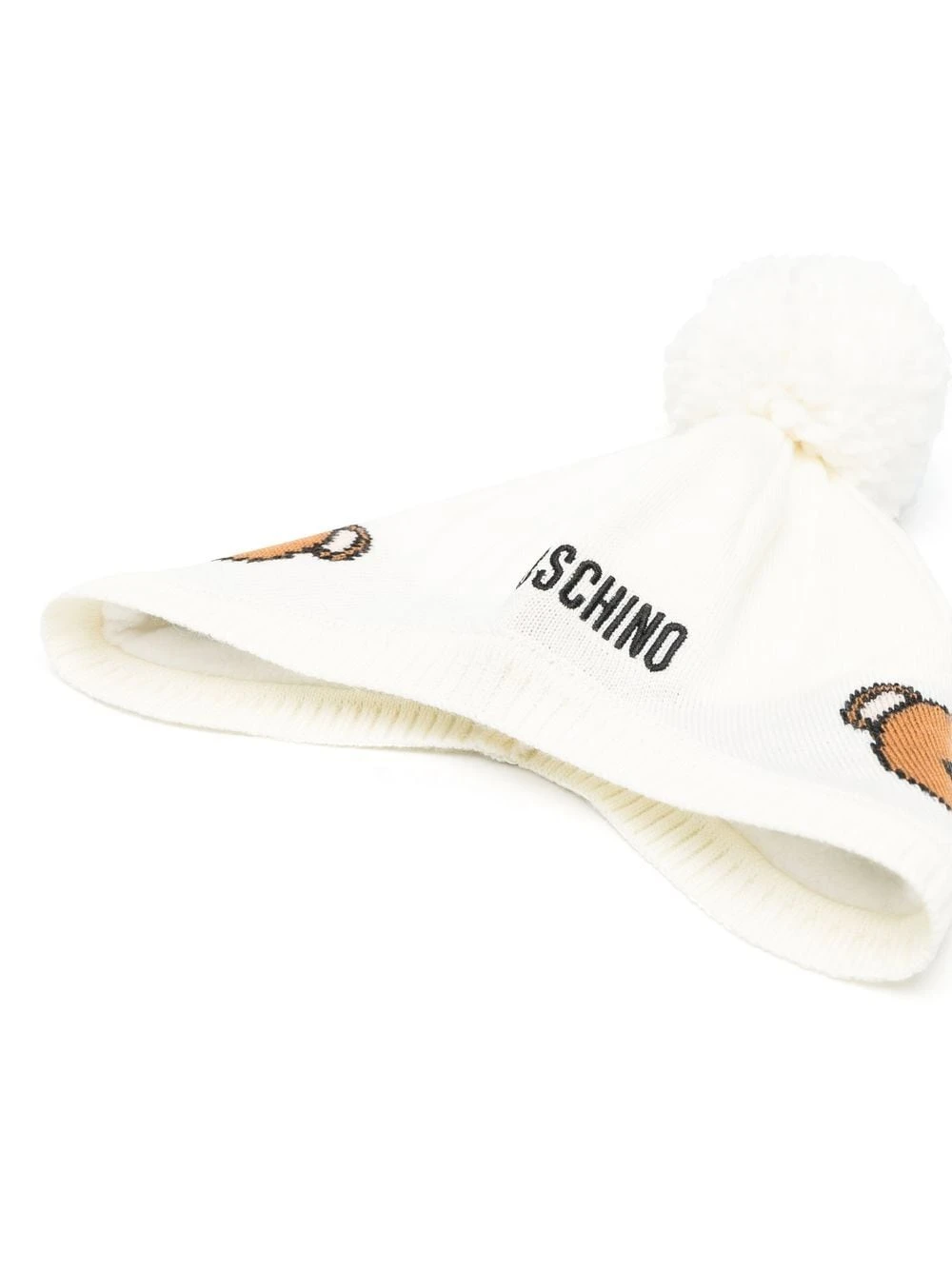 Børn Moschino Kids Hue I Uld Med Bamse-motiv 2 Børn Moschino Kids Hue I Uld Med Bamse-motiv - Image 2