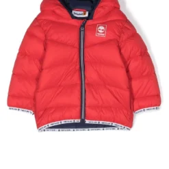 Børn Timberland Kids Dynejakke Med Logotryk Og Hætte