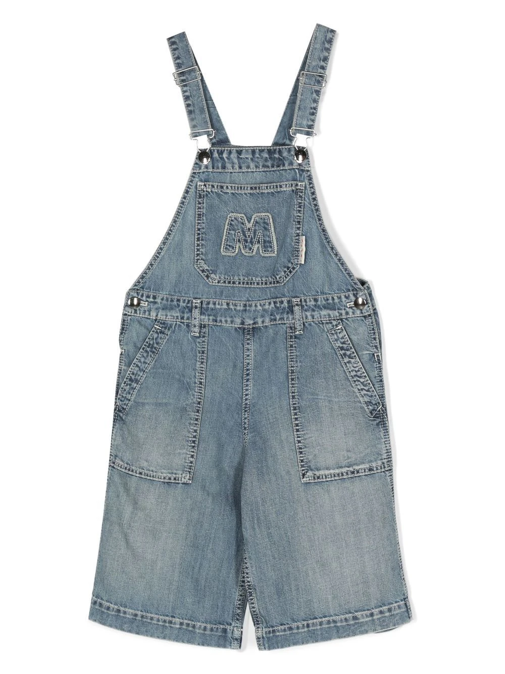 Børn Marni Kids Overalls I Denim Med Logomærke 1 Børn Marni Kids Overalls I Denim Med Logomærke