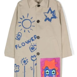 Børn Marni Kids Frakke Med Knapper Og Skitsetryk
