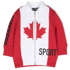 Børn Dsquared2 Kids Bomberjakke Med Flagtryk Og Lynlås