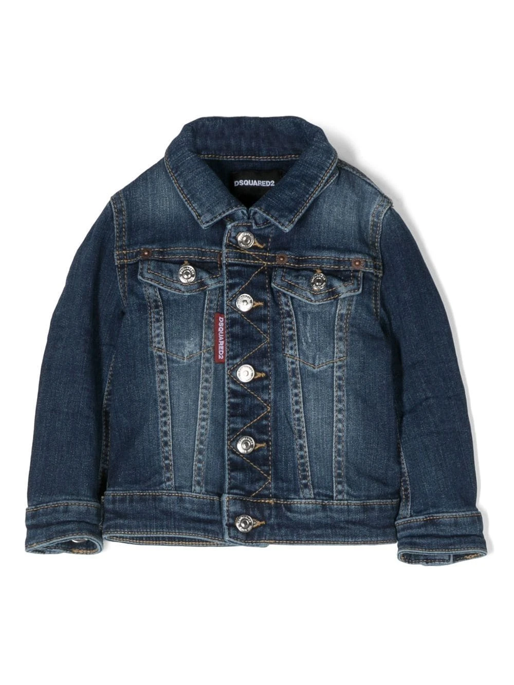 Børn Dsquared2 Kids Enkeltradet Denimjakke 1 Børn Dsquared2 Kids Enkeltradet Denimjakke