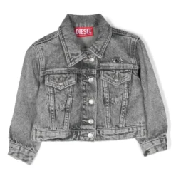 Børn Diesel Kids Denimjakke Med Logoplade