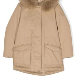 Børn Woolrich Kids Dunfrakke Med Hætte