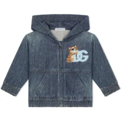 Børn Dolce & Gabbana Kids Denimjakke Med Broderet Logo