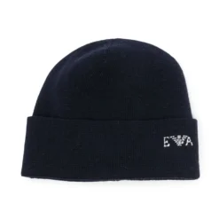 Børn Emporio Armani Kids Intarsia-strikket Hue Med Logo