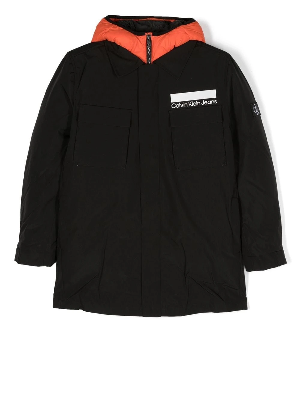 Børn Calvin Klein Kids Polstret Frakke Med Logotryk 1 Børn Calvin Klein Kids Polstret Frakke Med Logotryk