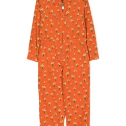 Børn Stella McCartney Kids Jumpsuit I Fløjl Med Blomstertryk