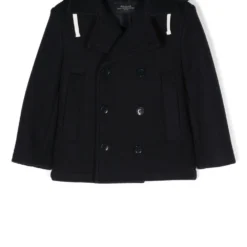 Børn Paolo Pecora Kids Dobbeltradet Frakke Med Hætte