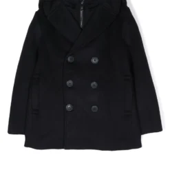 Børn Emporio Armani Kids Dobbeltradet Frakke Med Hætte