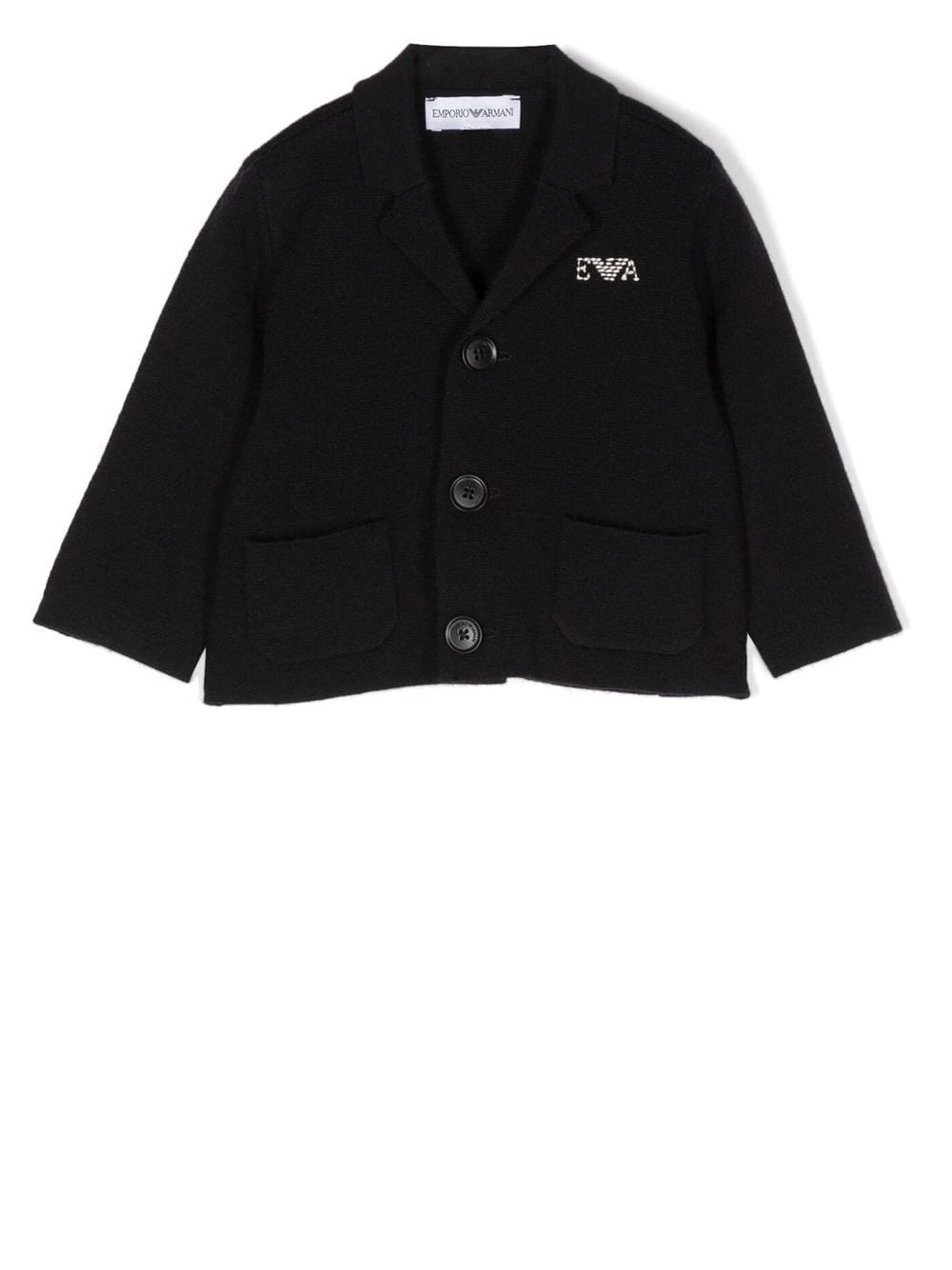 Børn Emporio Armani Kids Enkeltradet Blazer Med Broderet Logo 1 Børn Emporio Armani Kids Enkeltradet Blazer Med Broderet Logo