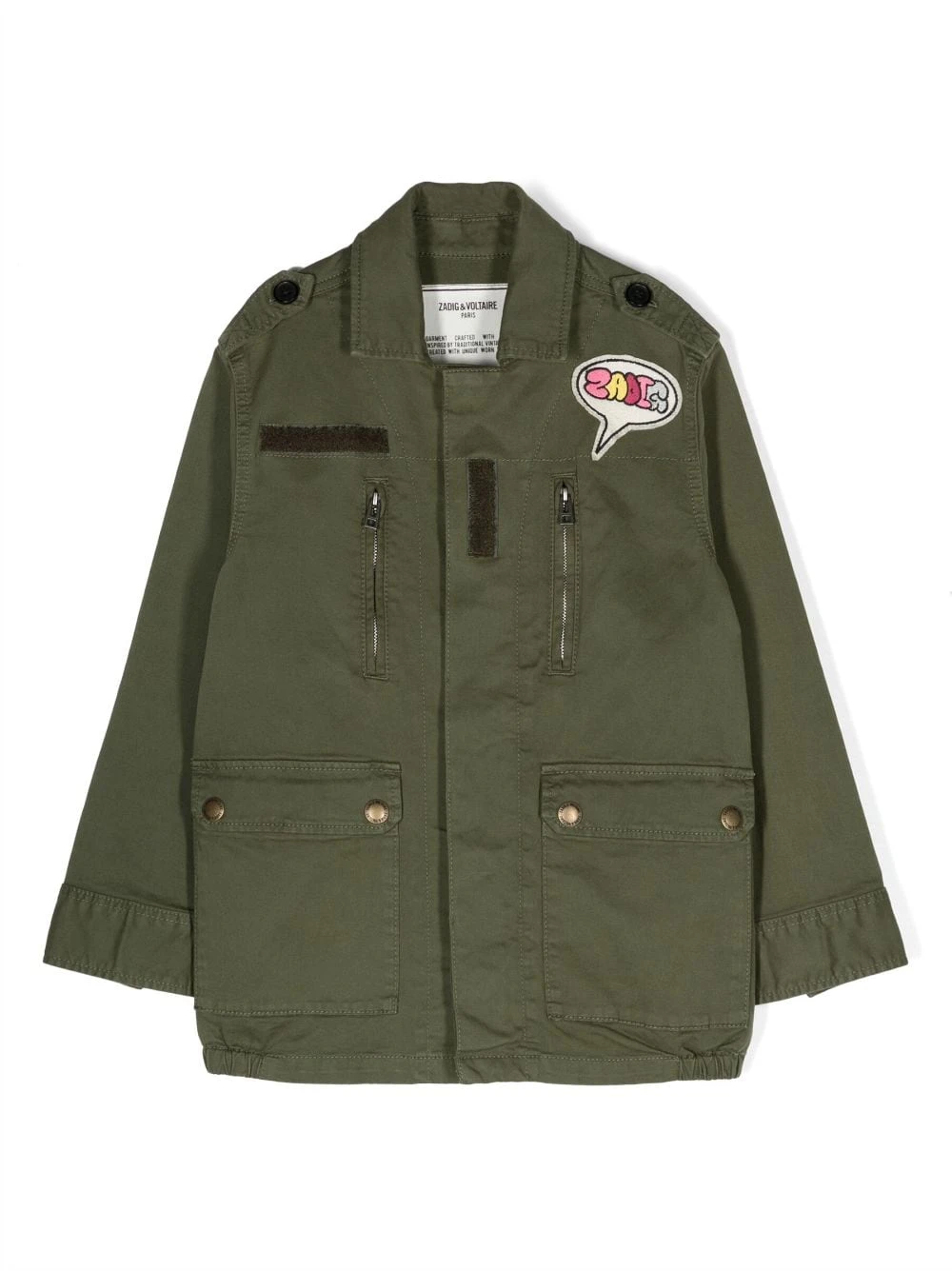 Børn Zadig & Voltaire Kids Militærfrakke Med Logomærke 1 Børn Zadig & Voltaire Kids Militærfrakke Med Logomærke